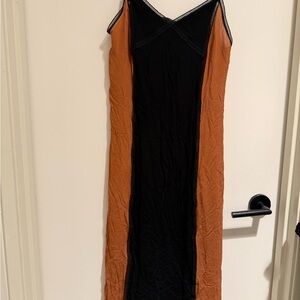 Zara Black and Orange Maxi Dress